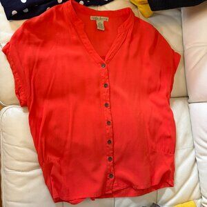 Vintage 80s Blouse Red Size M